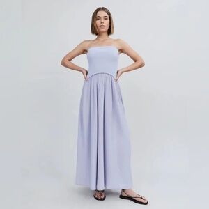 SOLID & STRIPED Light Purple Strapless Dress